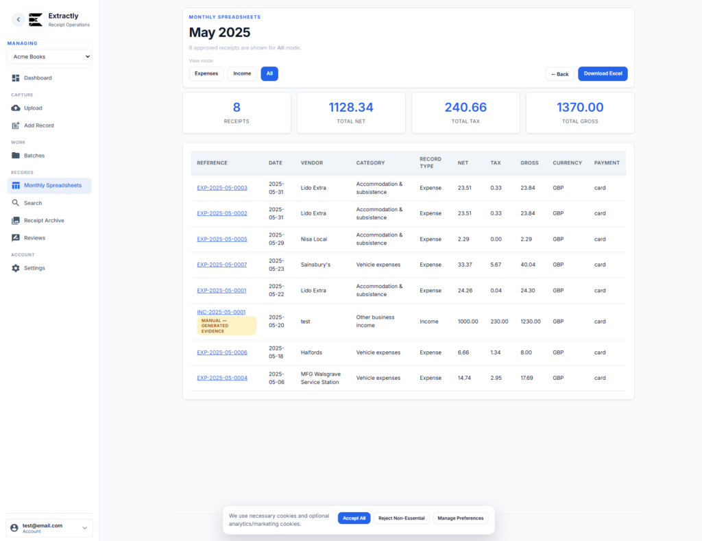 extractly-monthly-spreadsheet-screen-features Extractly Monthly Spreadsheet Screen